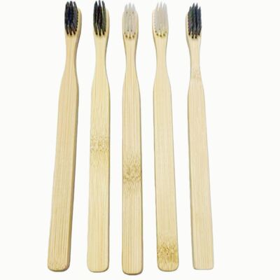 100% Organic Bamboo Toothbrush with Soft Bristles and 175mm Size for Home Travel and Hotel Use