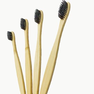 OEM Wholesale Bioderradable Eco Friendly Black Soft Bamboo Toothbrush لتنظيف الأسنان